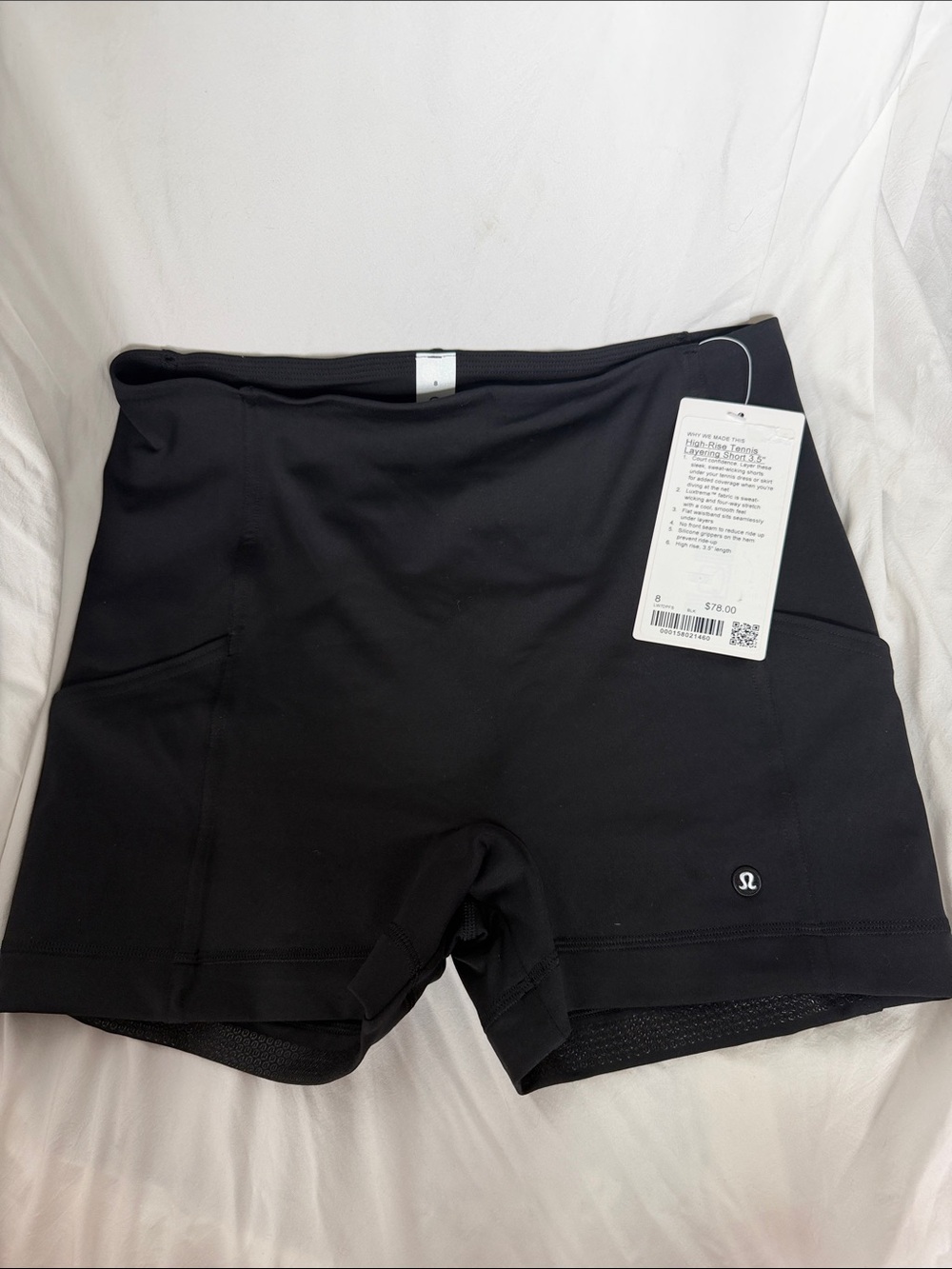 Lemon Women's Black Athletic Biker Shorts with Side Pockets NWT